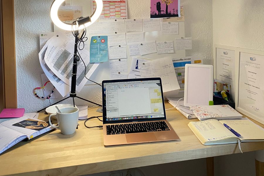 mein Schreibtisch im Januar