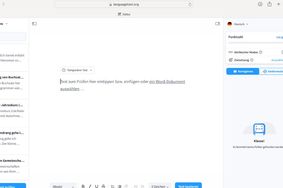 Rechtschreibprüfung mit LanguageTool