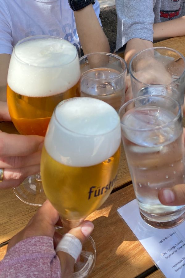 Pause 10 km haben wir geschafft