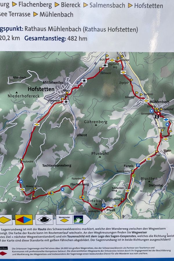 Die Route. 20 km liegen vor uns.